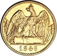 German States coin 2 Friedrich d'Or - Friedrich Wilhelm IV - Trade Coinage (1841 - 1852) reverse reverse of 2 Friedrich d'Or - Friedrich Wilhelm IV - Trade Coinage (1841 - 1852) coin with KM# 443 from German States. Inscription: 1846
