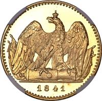 German States coin 1 Friedrich d'Or - Friedrich Wilhelm IV (1841 - 1852) reverse reverse of 1 Friedrich d'Or - Friedrich Wilhelm IV (1841 - 1852) coin with KM# 442 from German States. Inscription: 1845