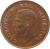 obverse of 1/4 Penny - George VI (1937 - 1947) coin with KM# 23 from South Africa. Inscription: GEORGIVS VI REX IMPERATOR