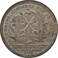 German States coin 1 Thaler - Joseph II (1773) reverse reverse of 1 Thaler - Joseph II (1773) coin with KM# 416 from German States. Inscription: DOMINE CONSERVA NOS IN PACE MON. REIP. RATISP. X. EINE F. MARK 1773