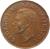 obverse of 1 Penny - George VI (1937 - 1947) coin with KM# 25 from South Africa. Inscription: GEORGIVS VI REX IMPERATOR HP