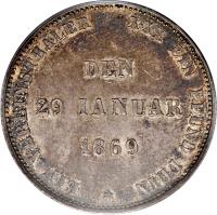 German States coin 1 Vereinsthaler - Ernst II - Silver Jubilee (1869) reverse reverse of 1 Vereinsthaler - Ernst II - Silver Jubilee (1869) coin with KM# 152 from German States. Inscription: EIN VEREINSTHALER XXX EIN PFUND FEIN DEN 29 IANUAR 1869