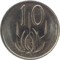South Africa coin 10 Cents - SOUTH AFRICA - SUID-AFRIKA (1970 - 1989) reverse reverse of 10 Cents - SOUTH AFRICA - SUID-AFRIKA (1970 - 1989) coin with KM# 85 from South Africa. Inscription: 10 T.S.