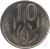 reverse of 10 Cents - SOUTH AFRICA - SUID-AFRIKA (1970 - 1989) coin with KM# 85 from South Africa. Inscription: 10 T.S.