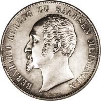 obverse of 2 Gulden - Bernhard II (1854) coin with KM# 166 from German States.