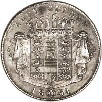 reverse of 2 Gulden - Bernhard II (1854) coin with KM# 166 from German States.