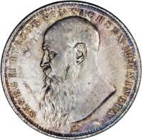 obverse of 2 Mark - Georg II (1902 - 1913) coin with KM# 199 from German States. Inscription: GEORG II HERZOG VON SACHSEN-MEININGEN D