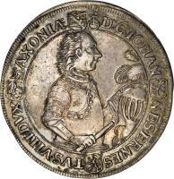 German States coin 1 Thaler - Johann Ernst VIII (1722) obverse obverse of 1 Thaler - Johann Ernst VIII (1722) coin with KM# 65 from German States. Inscription: D:G.IOHAN-NES.ERNES-TVS.VIII.DVX-SAXONIA