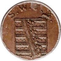 German States coin 1 Heller - Karl August (1801 - 1813) obverse obverse of 1 Heller - Karl August (1801 - 1813) coin with KM# 155 from German States.