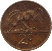 South Africa coin 2 Cents - SOUTH AFRICA - SUID AFRIKA (1970 - 1990) reverse reverse of 2 Cents - SOUTH AFRICA - SUID AFRIKA (1970 - 1990) coin with KM# 83 from South Africa. Inscription: 2c JVZ