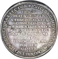 German States coin 1 Thaler - Johann Georg III Death (1691) reverse reverse of 1 Thaler - Johann Georg III Death (1691) coin with KM# 616 from German States.