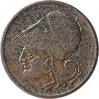 obverse of 20 Lepta (1926) coin with KM# 67 from Greece.