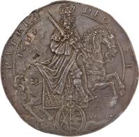 German States coin 3 Thaler - Johann Georg II - Death of Emperor Ferdinand III (1657) obverse obverse of 3 Thaler - Johann Georg II - Death of Emperor Ferdinand III (1657) coin with KM# 461 from German States.