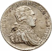 German States coin 1 Conventionsthaler - Friedrich August III (1791 - 1792) obverse obverse of 1 Conventionsthaler - Friedrich August III (1791 - 1792) coin with KM# 1027 from German States.
