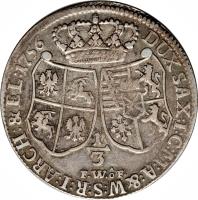 German States coin 1/3 Thaler - Friedrich August (1763) reverse reverse of 1/3 Thaler - Friedrich August (1763) coin with KM# 958 from German States.