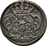 German States coin 1 Pfennig - Friedrich August (1698 - 1706) obverse obverse of 1 Pfennig - Friedrich August (1698 - 1706) coin with KM# 702 from German States.