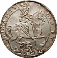 German States coin 1 Thaler - Johann Georg II - Assumption of the Vicariat upon death of Emperor Ferdinand III (1657 - 1658) obverse obverse of 1 Thaler - Johann Georg II - Assumption of the Vicariat upon death of Emperor Ferdinand III (1657 - 1658) coin with KM# 481 from German States.