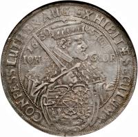 German States coin 1 Thaler - Johann Georg - 100th Anniversary of the Augsburg Confession (1630) obverse obverse of 1 Thaler - Johann Georg - 100th Anniversary of the Augsburg Confession (1630) coin with KM# 411 from German States.