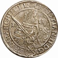 German States coin 1 Thaler - Christian II / Johann Georg I / August (1604 - 1611) obverse obverse of 1 Thaler - Christian II / Johann Georg I / August (1604 - 1611) coin with KM# 24 from German States.