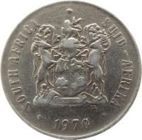 South Africa coin 50 Cents - SOUTH AFRICA - SUID-AFRIKA (1970 - 1990) obverse obverse of 50 Cents - SOUTH AFRICA - SUID-AFRIKA (1970 - 1990) coin with KM# 87 from South Africa. Inscription: SOUTH AFRICA · SUID-AFRIKA EX UNITATE VIRES 1977 T.S.