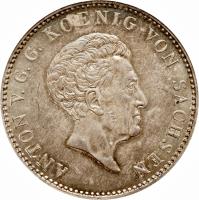 German States coin 1 Conventionsthaler - Anton (1829 - 1836) obverse obverse of 1 Conventionsthaler - Anton (1829 - 1836) coin with KM# 1120 from German States.