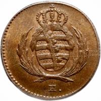 German States coin 1 Heller - Friedrich August (1813) obverse obverse of 1 Heller - Friedrich August (1813) coin with KM# 1072 from German States.