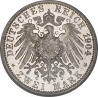 German States coin 2 Mark - Albrecht Georg (1898 - 1904) reverse reverse of 2 Mark - Albrecht Georg (1898 - 1904) coin with KM# 49 from German States.
