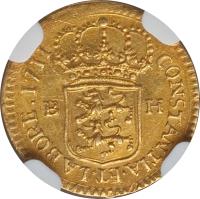 German States coin 1/4 Dukat - Karl Friedrich (1711) reverse reverse of 1/4 Dukat - Karl Friedrich (1711) coin with KM# 207 from German States. Inscription: CONSTANTIA.ET.LA BORE.1711