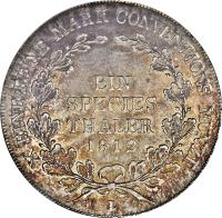 German States coin 1 Taler - Friedrich Günther (1812 - 1813) reverse reverse of 1 Taler - Friedrich Günther (1812 - 1813) coin with KM# 156 from German States. Inscription: X EINE FEINE MARK CONVENTIONS MÜNZE. EIN SPECIES THALER 1812