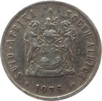 obverse of 5 Cents - SUID-AFRIKA - SOUTH AFRICA (1970 - 1989) coin with KM# 84 from South Africa. Inscription: SOUTH AFRICA · SUID-AFRIKA EX UNITATE VIRES 1981 TS