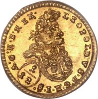 German States coin 1/12 Ducat - Leopold I (1692 - 1698) obverse obverse of 1/12 Ducat - Leopold I (1692 - 1698) coin with KM# 585 from German States.
