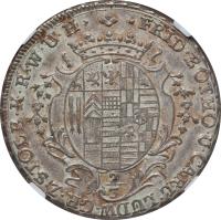 German States coin 2/3 Thaler - Friedrich Botho & Karl Ludwig (1764) obverse obverse of 2/3 Thaler - Friedrich Botho & Karl Ludwig (1764) coin with KM# 275 from German States. Inscription: FRID.BOTHO.U.CARL.LUDW.GR.Z.STOLB.K.R.W.U.H.