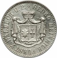 German States coin 1/6 Reichsthaler - Georg Friedrich Heinrich (1837 - 1845) obverse obverse of 1/6 Reichsthaler - Georg Friedrich Heinrich (1837 - 1845) coin with KM# 150 from German States. Inscription: GEORG HEINRICH FÜRST Z. WALDECK U.P.