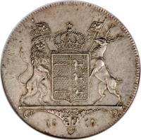 German States coin 1 Conventionsthaler - Friedrich I (1810) reverse reverse of 1 Conventionsthaler - Friedrich I (1810) coin with KM# 513 from German States.