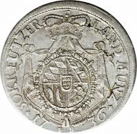 German States coin 30 Kreuzer - Karl Alexander (1734 - 1736) reverse reverse of 30 Kreuzer - Karl Alexander (1734 - 1736) coin with KM# 334 from German States.