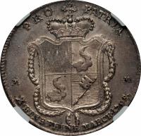 German States coin 1 Thaler - Georg Karl (1795) reverse reverse of 1 Thaler - Georg Karl (1795) coin with KM# 453 from German States. Inscription: PRO PATRIA X.EINE FEINE MARCK.1795.