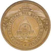 obverse of 2 Pesos (1862) coin with KM# Pn2 from Honduras.