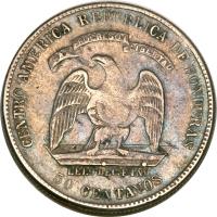 obverse of 50 Centavos (1879) coin with KM# 44 from Honduras.