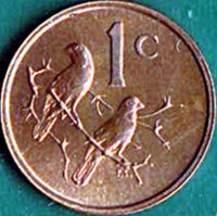 reverse of 1 Cent - SOUTH AFRICA (1965 - 1969) coin with KM# 65.1 from South Africa. Inscription: 1c