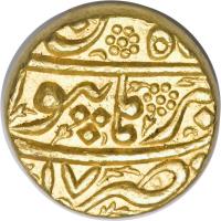 reverse of 1 Mohur - Jahangir - Burhanpur (1614 - 1628) coin with KM# 176.3 from India.