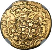 India coin 12 Xerafins - Maria I & Pedro III - Goa mint (1781 - 1787) obverse obverse of 12 Xerafins - Maria I & Pedro III - Goa mint (1781 - 1787) coin with KM# 187 from India.