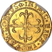 Italian States coin 1 Scudo d´Oro - Carlo VI (1712 - 1714) reverse reverse of 1 Scudo d´Oro - Carlo VI (1712 - 1714) coin with KM# 33 from Italian States. Inscription: INIMIC. EIVS. INDVAM. CONFVS.