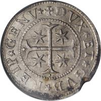 Italian States coin 1/2 Scudo (1638 - 1721) obverse obverse of 1/2 Scudo (1638 - 1721) coin with KM# 81 from Italian States. Inscription: REIP*GENV*+DVX*ET*GVB*