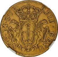 Italian States coin 96 Lire (1792 - 1793) obverse obverse of 96 Lire (1792 - 1793) coin with KM# A251 from Italian States. Inscription: DUX · ET GUB · REIP · GENU ·