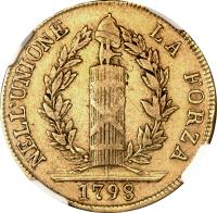 Italian States coin 48 Lire (1798 - 1804) reverse reverse of 48 Lire (1798 - 1804) coin with KM# 269 from Italian States. Inscription: NELL 'UNIONE LA FORZA 1798