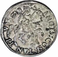 Italian States coin 1 Cornuto - Michele Antonio Carmagnola (1504 - 1528) reverse reverse of 1 Cornuto - Michele Antonio Carmagnola (1504 - 1528) coin with MB# 45 from Italian States. Inscription: SANCTVS. CONSTANTIVS.