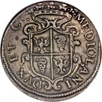 reverse of 1 Ducatone - Felipe III (1602 - 1608) coin with KM# 3 from Italian States.