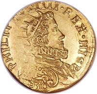 obverse of 2 Doppie - Felipe IV (1630) coin with KM# 49 from Italian States.