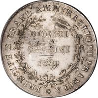 reverse of 12 Carlini - Joachim Murat (1809 - 1810) coin with KM# 250 from Italian States.