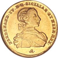 obverse of 6 Ducati - Ferdinando IV (1759) coin with KM# 167 from Italian States.